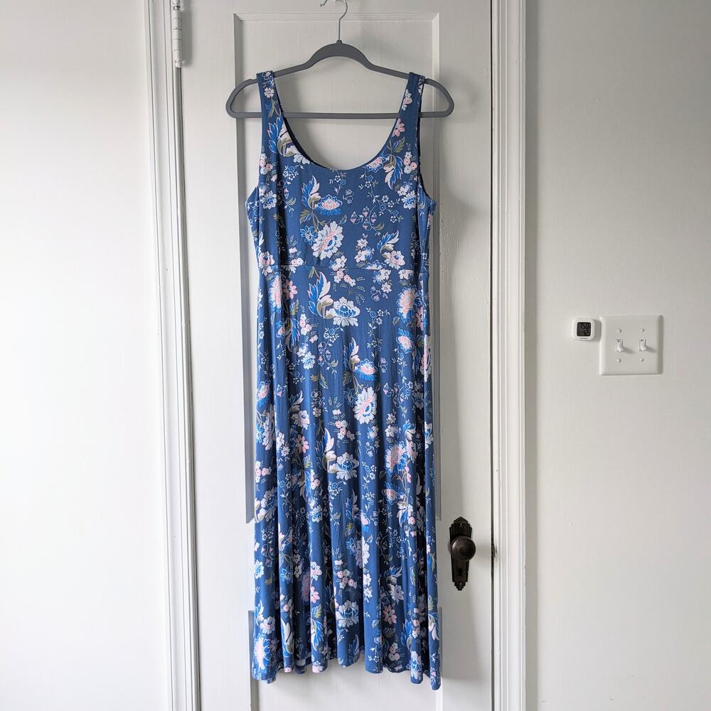 NWOT LOFT Floral Sleeveless Midi Knit Dress Sz. M